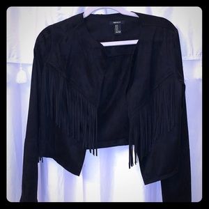 Black Suede Fringe Jacket